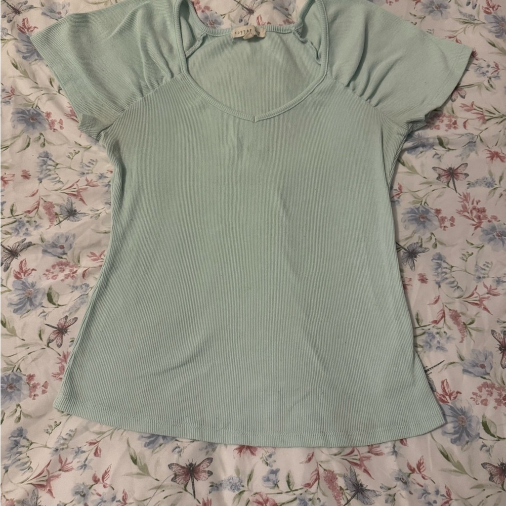 Copper Key Mint Green Short Sleeve Top